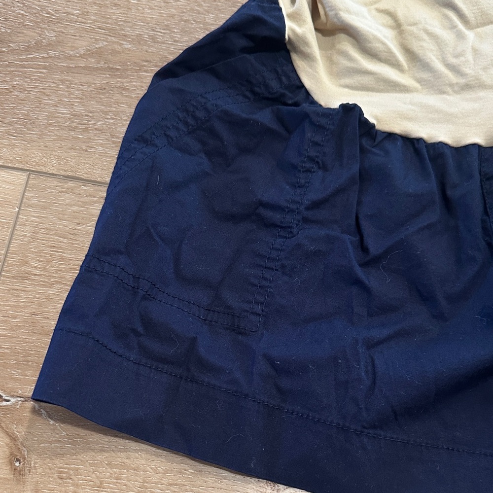 Motherhood Maternity Navy Shorts with Cream Fold-Over Waistband - Picture 2 of 11